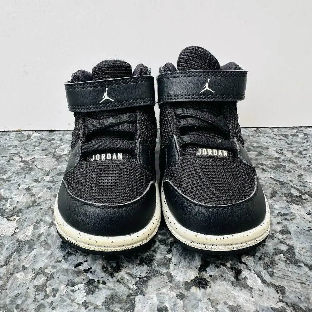 Nike Air Jordan Flight Toddlers Basketball Athletic Shoes 4C Black 828244-020